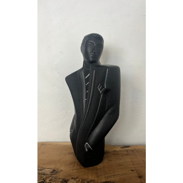 Postmodern Vintage Postmodern Style Ceramic Man Sculpture in the style of Lindsey B Balkwill, 1980s For Sale - Image 3 of 18
