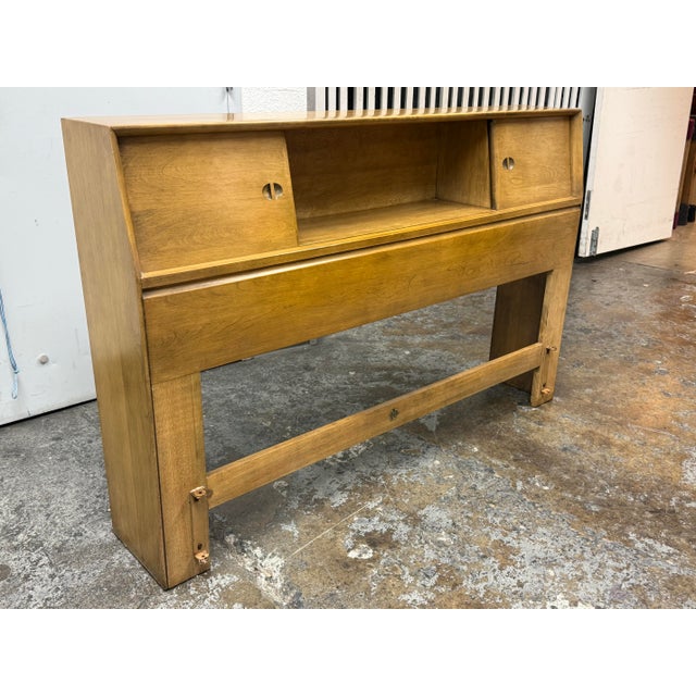 Mid-Century Modern Full Size Heywood Wakefield Bookcase Headboard, Vintage For Sale - Image 3 of 12