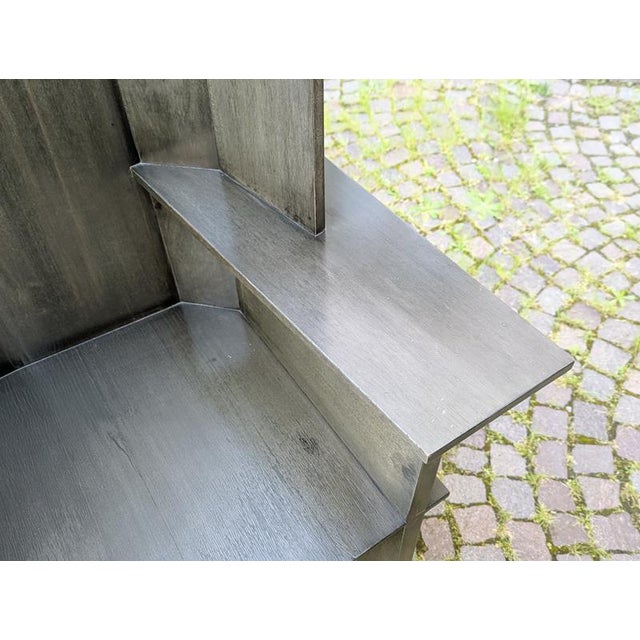 Gray Large Sculptural Matrix Throne Armchair in Grey Wood by Adriano e Paolo Suman for Giorgetti, 1984 For Sale - Image 8 of 13