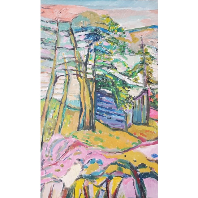 Abstract Original Fauvist Landscape of Woodstock, New York by Jehudith Sobel (1924-2012) For Sale - Image 3 of 9