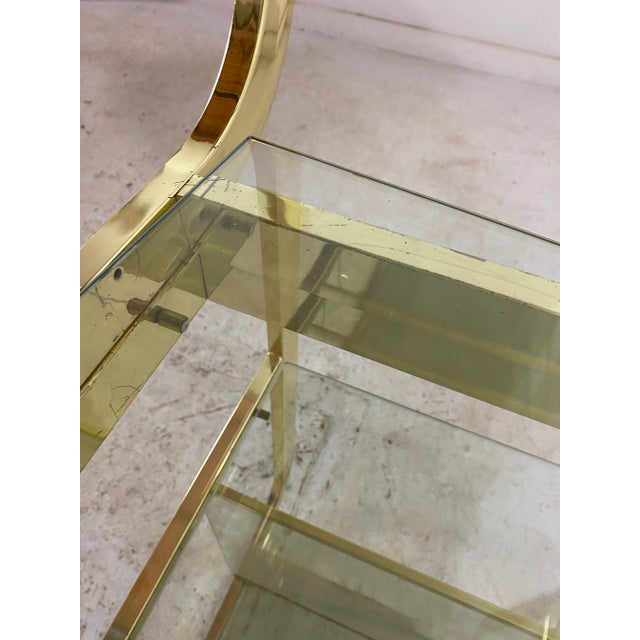 Mid 20th Century Mid-Century Modern Expandable Brass Etagere in the Style of Milo Baughan For Sale - Image 12 of 13
