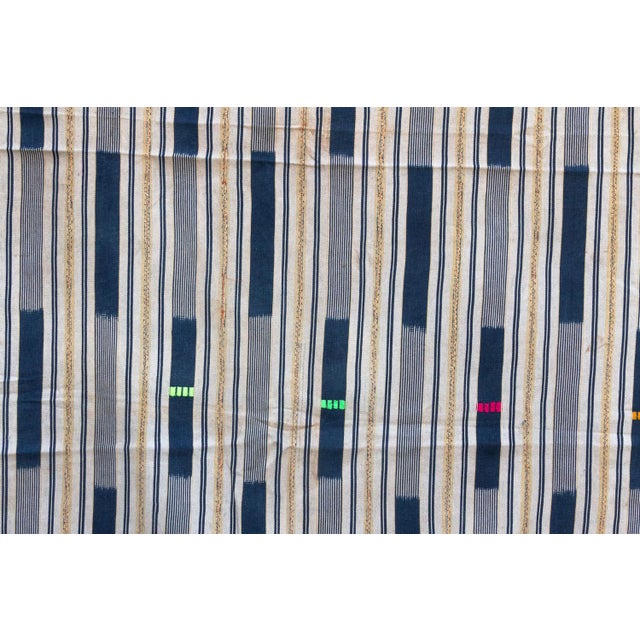 African Vintage Baoule African "Coastal Strand" Ikat Throw For Sale - Image 3 of 5