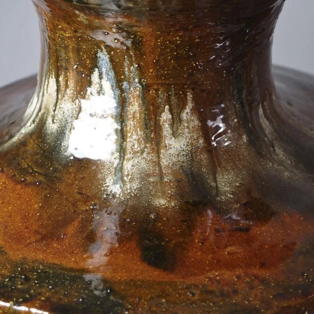 1970s 20th Century Hungarian Fat Lava Art Pottery Vase from SZM, 1979 For Sale - Image 5 of 10