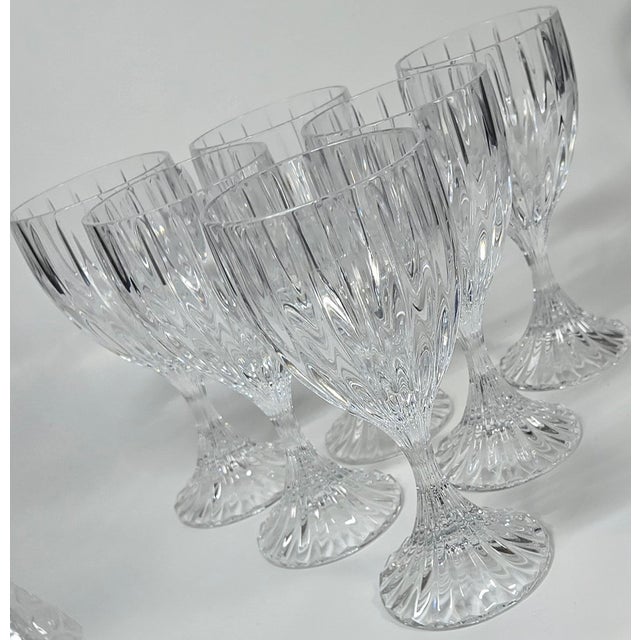 Art Deco Late 20th Century Hollywood Regency Crystal Goblets- Set of Six For Sale - Image 3 of 16