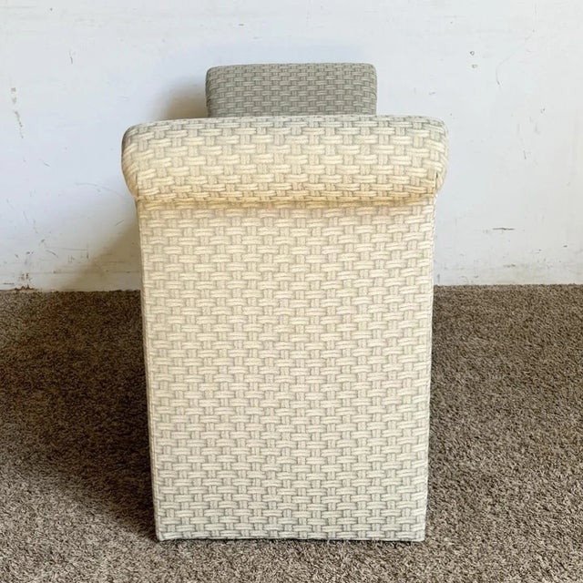 Postmodern Light Green Flared Tufted Bench For Sale - Image 4 of 7