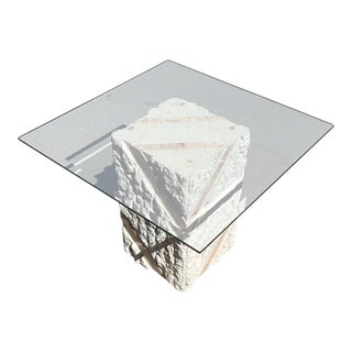 Mid-Century Tessellated Stone/Glass Top Side Table For Sale