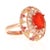 Contemporary 2.93 Carat Fire Opal Rose Cut Diamond Rose Gold Cocktail Ring Size 7 For Sale - Image 3 of 9