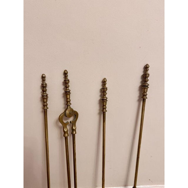 Antique Edwardian Brass Fire Companions, 1900, Set of 5 For Sale - Image 4 of 8