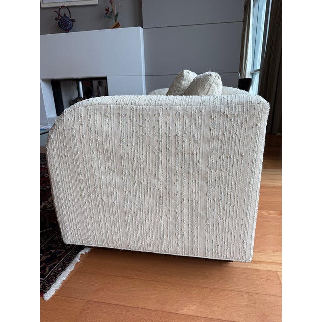 Cream Pair of Loveseats in Nubby Cream Upholstery For Sale - Image 8 of 9