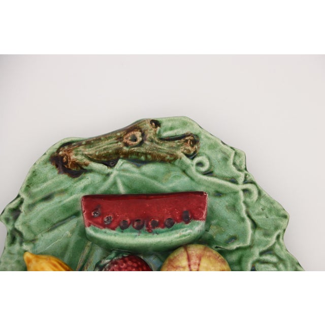 Trompe l'Oeil Vine Leaf With Fruits, Portuguese, 1900s For Sale - Image 4 of 12