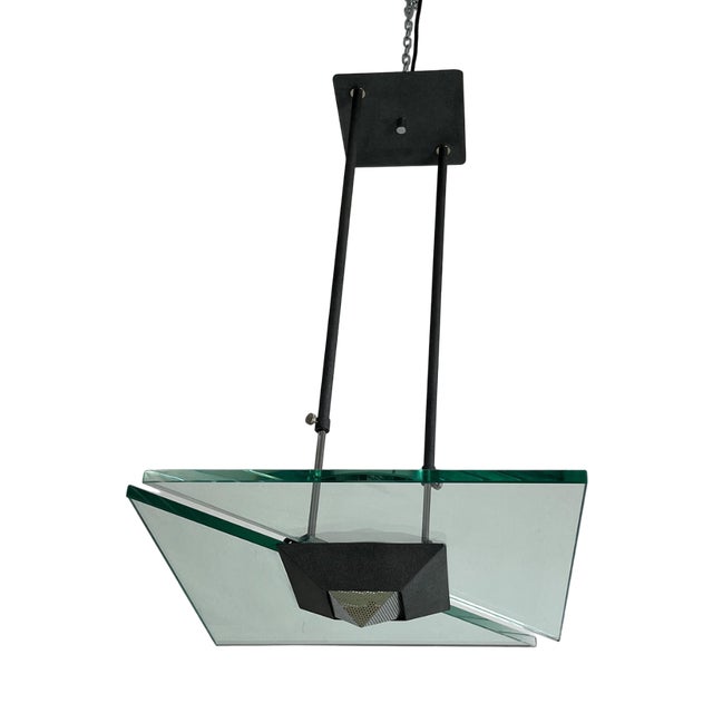 Italian Nile Green Murano Glass Hanging Light, 1980s For Sale