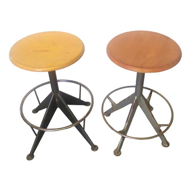 Set of Vintage Italian Swivel Stools, 1950s For Sale