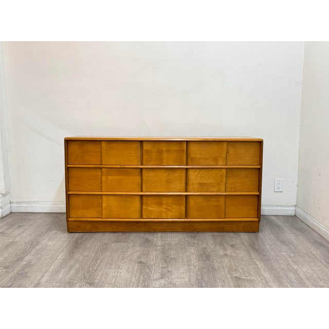 Heywood Wakefield 9 Drawer Dresser For Sale - Image 10 of 11