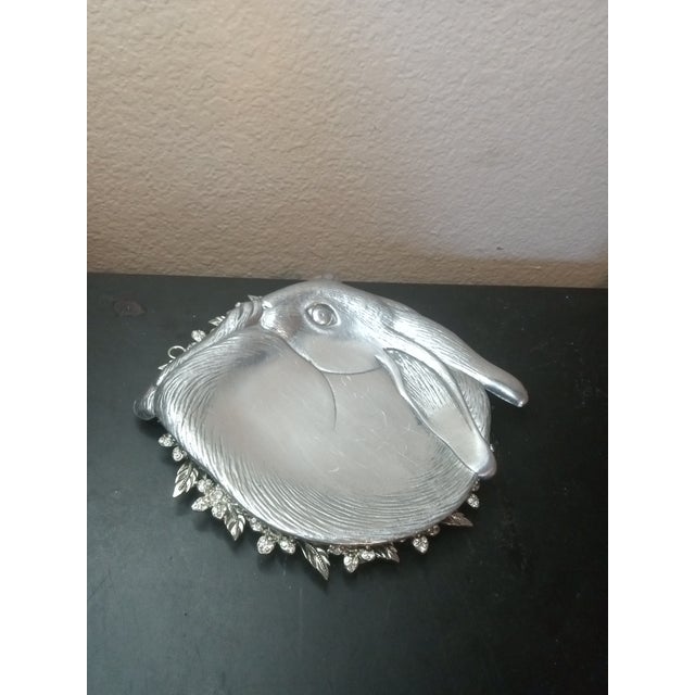 Gorgeous Arthur Court 1988 Pewter Bunny Plate For Sale - Image 4 of 6
