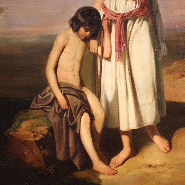 Hagar and Ishmael, 1860, Oil on Canvas, Framed For Sale - Image 6 of 15