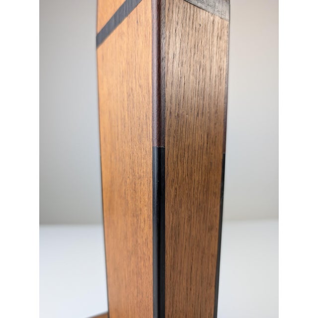 Art Deco Wooden Pedestal Column with Geometric Marquetry, France, 1920s For Sale - Image 3 of 18