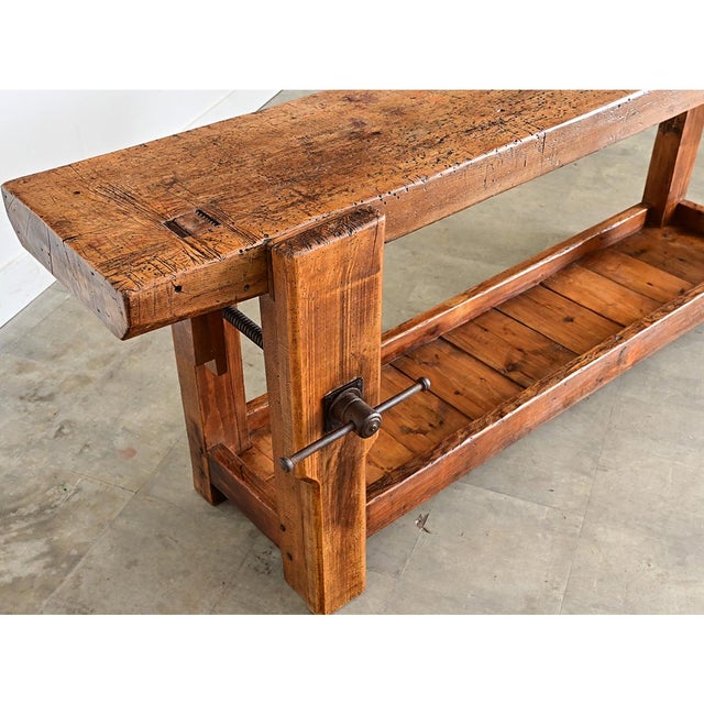 French 19th Century Oak & Beech Artisan's Workbench For Sale - Image 10 of 12