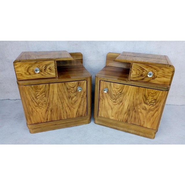 Jindrich Halabala Art Deco Bedside Tables by Jindrich Halabala for Up Závody, 1940s, Set of 2 For Sale - Image 4 of 18