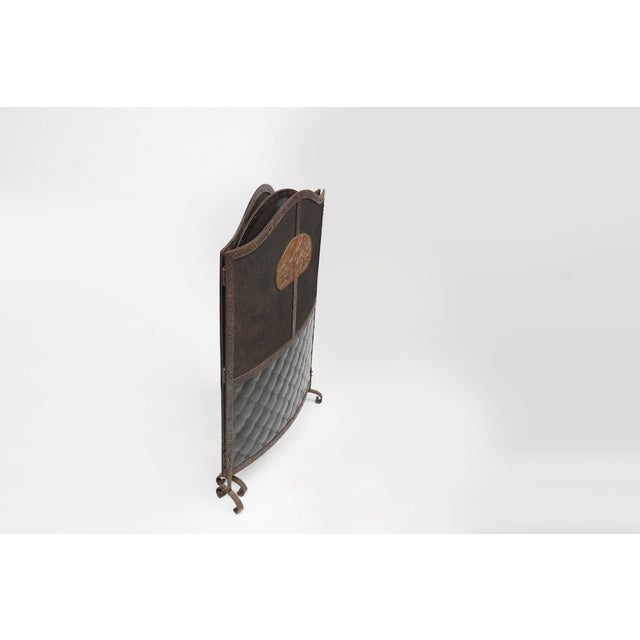 Black French Art Deco Fireplace Screen in Wrought Iron, 1890s For Sale - Image 8 of 16