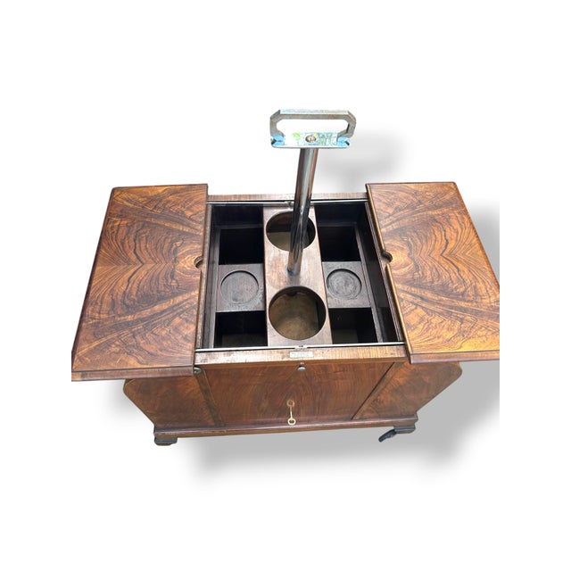 Art Deco Walnut Asprey "Elevette" Patent Mechanical Drinks Cabinet, Circa 1930s. For Sale - Image 11 of 12