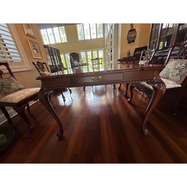 Traditional 1990s Link-Taylor Lexington Mahogany Dining Table - Set of 9 For Sale - Image 3 of 11