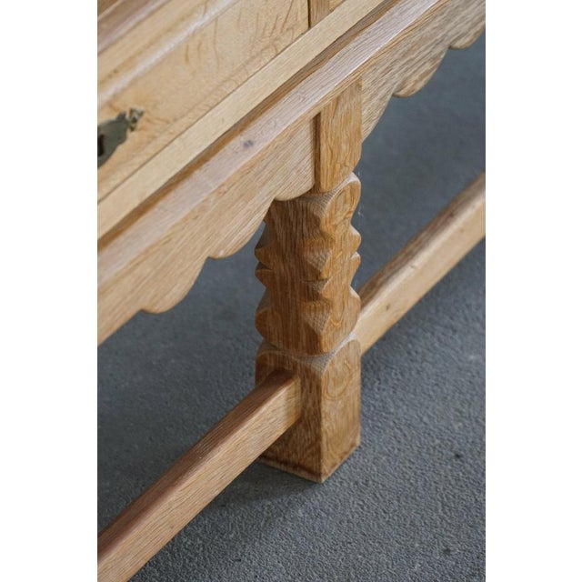 Mid-Century Modern Brutalist Sideboard in Oak by Henning Kjærnulf, 1960s For Sale - Image 14 of 18