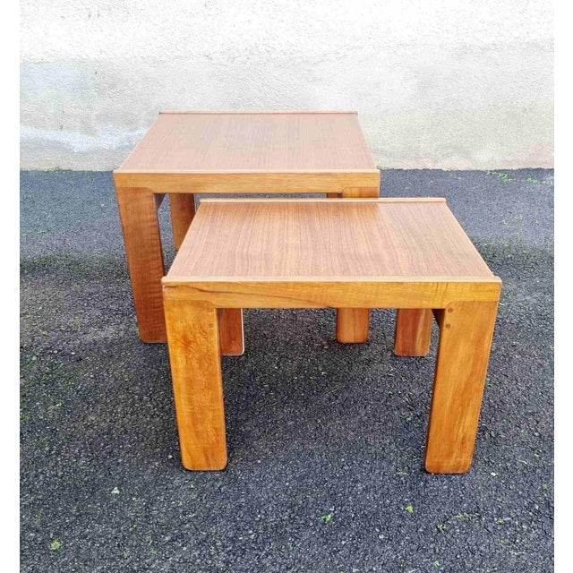 Mid-Century Modern Italian Nesting Tables Model 777 by Afra & Tobia Scarpa for Cassina, Italy, 1965, Set of 2 For Sale - Image 3 of 14
