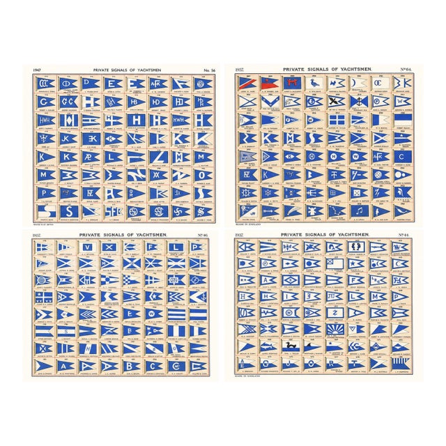 Original Lloyd's Register of Yachts "Private Signals of Yachtsmen" Reference Pages – Set of 4 – Year 1937 Group C For Sale
