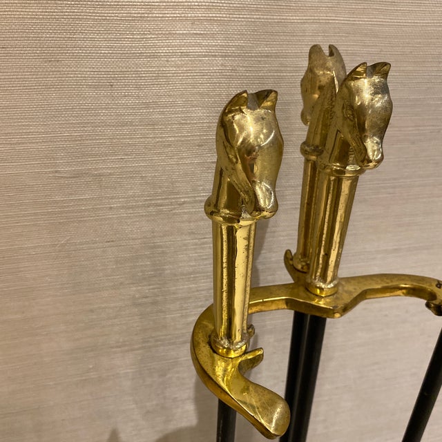 Brass Horse Fireplace Tools Set Chairish