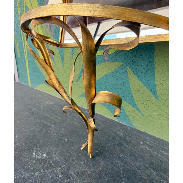 Labarge Italian LaBarge Floral Gilt Hall Mirror For Sale - Image 4 of 11