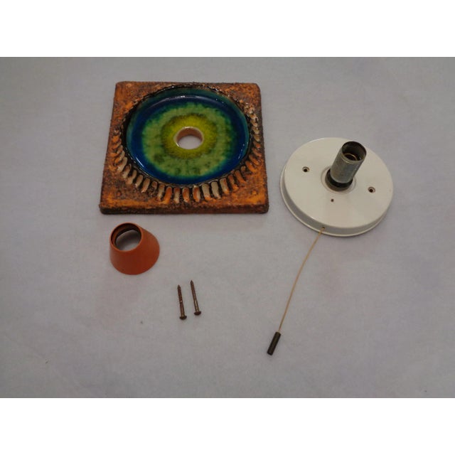 Glazed studio ceramic lamp by Kaiser Leuchten from the 1970s. This piece has an attribution mark, I am sure that it is...