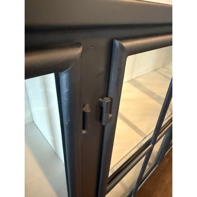 Contemporary Contemporary Lulu and Georgia "Marjorie" Glass-Front Metal Curio Sideboard For Sale - Image 3 of 14