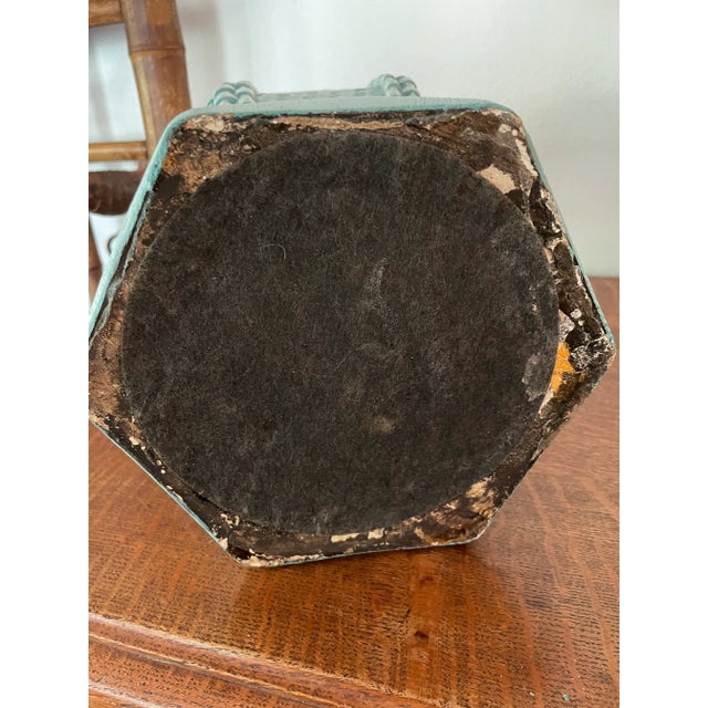 Vintage Palm Beach Ceramic Basket Weave Lamp For Sale - Image 10 of 10