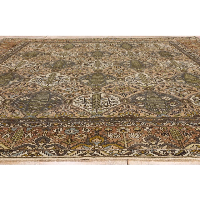 Antique Persian Bakhtiari Rug, 11'08 X 13'02 For Sale - Image 9 of 10