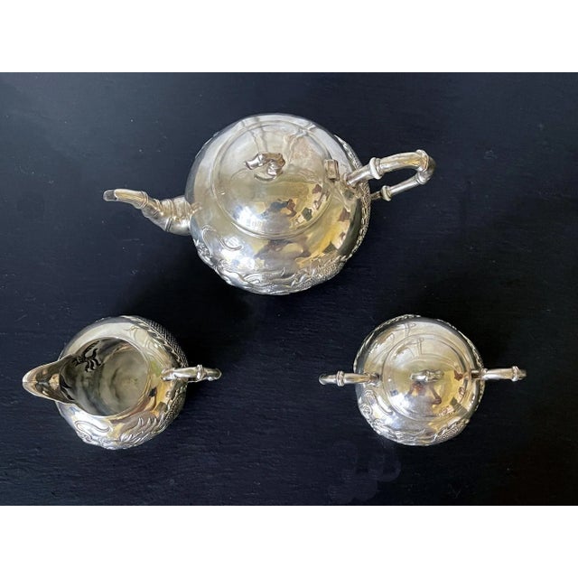 Metal Early Chinese Export Silver Tea Service by Cutshing For Sale - Image 7 of 13