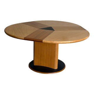 Mid 20th Century Skovby Sm33 Danish Teak Round Dining Table Expandable Butterfly Extension For Sale