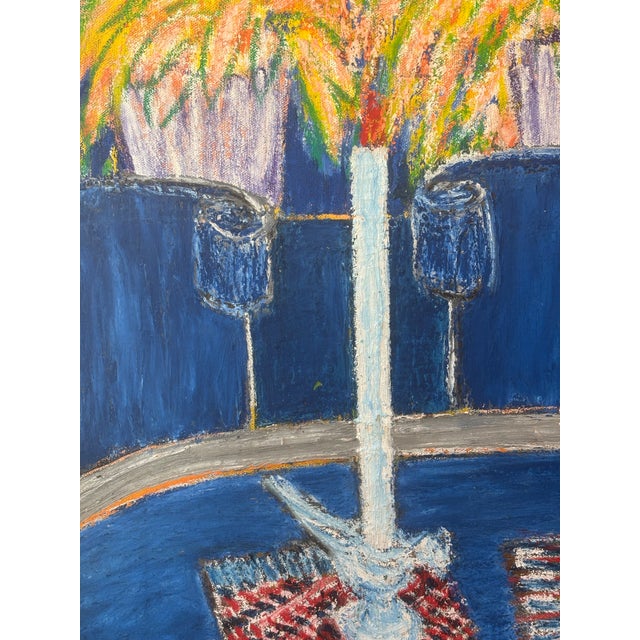 Impressionist Dining Room Table Still Life by Molly Schiff Oil Painting For Sale - Image 3 of 4