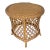 1980s Vintage Oval Rattan Wicker Cane Side Table For Sale