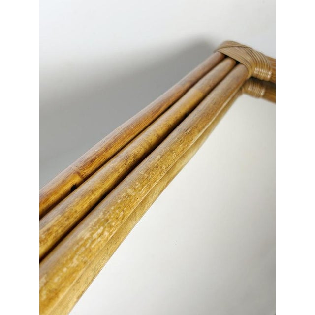 Wood Gold Rattan Mirror, France, 1990s For Sale - Image 7 of 11