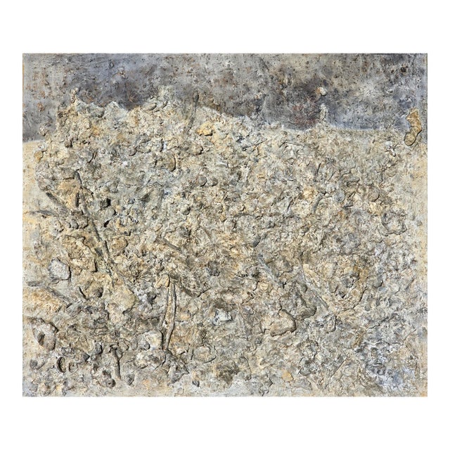 Original Abstract High Relief Neutral Palette Landscape - Oil Painting by Diane Grant For Sale