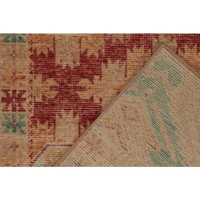 Textile Rug & Kilim’s Distressed Bokhara Style Runner in Red, Beige & Gold Medallions For Sale - Image 7 of 7