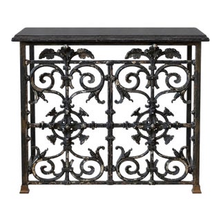 19th Century French Iron Console With Marble Top For Sale