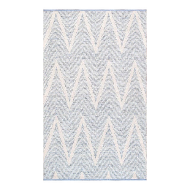 Pasargad Home Simplicity Aqua Cotton Area Rug- 4' 0" X 6' 0" For Sale