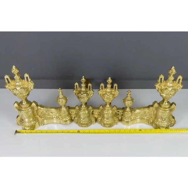 Louis XVI Style Bronze Fireplace Set from Charles Casier, Set of 5 For Sale - Image 18 of 18