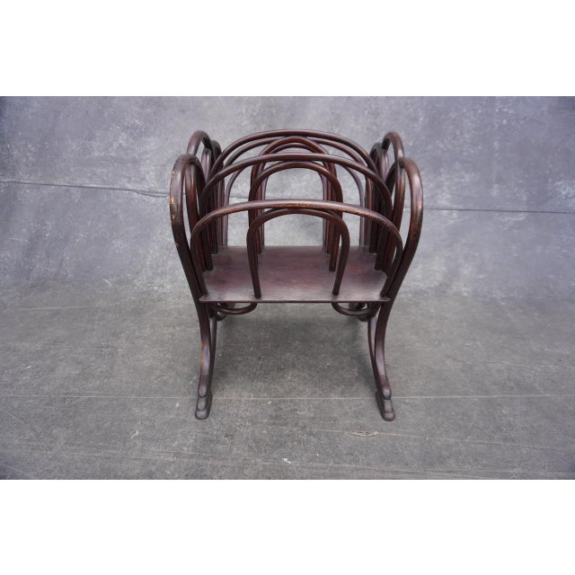 Art Nouveau 1900s Original Thonet Magazine Stand For Sale - Image 3 of 10