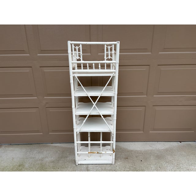 Late 19th Century American Victorian White Painted Bamboo Étagère For Sale - Image 11 of 12