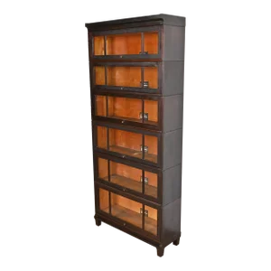 Antique Arts & Crafts Mahogany Viking Six-Stack Barrister Bookcase, Circa 1900