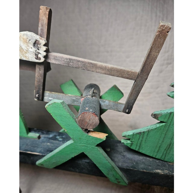 Vintage 1950's American Folk Art Mechanical Lumberjack Whirligig For Sale - Image 17 of 18