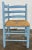 Vintage Blue French Country Style Ladderback Rush Seat Corner Chair For Sale - Image 4 of 8