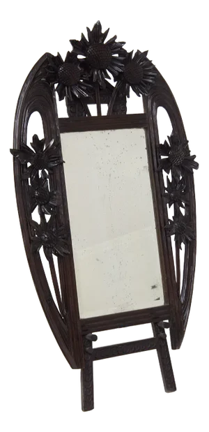 Carlo Zen Vintage Wooden Mirror with Easel, 1940s